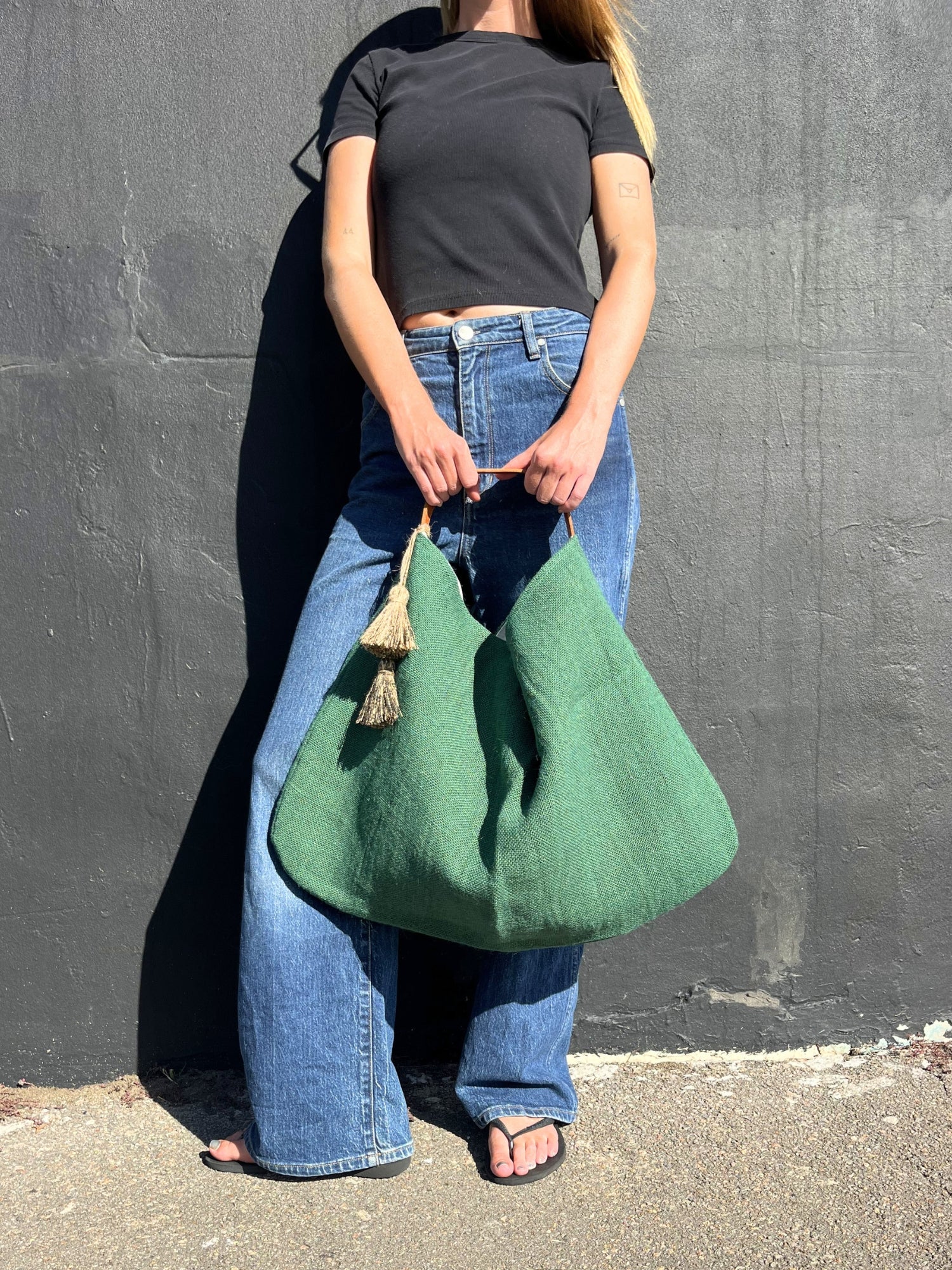 Market Hessian Bag - Green