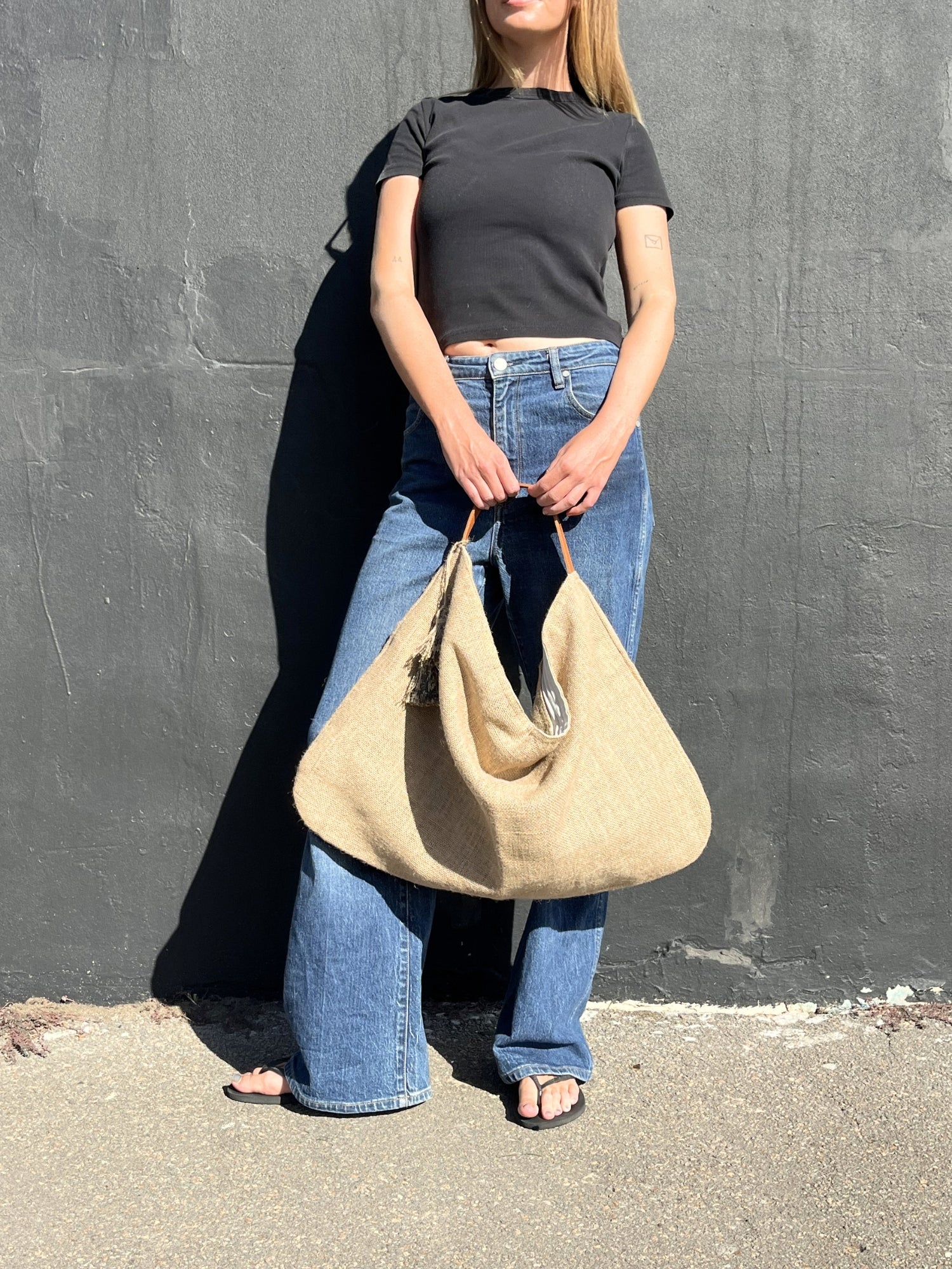 Market Hessian Bag - Natural
